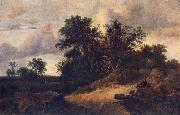 RUISDAEL, Jacob Isaackszon van Landscape with a House in the Grove at oil painting artist